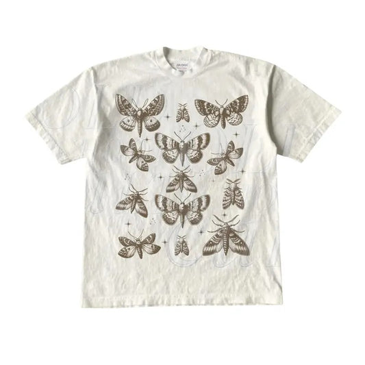 Vintage Butterfly and Moth T-Shirt - Cottagecore Aesthetic Retro Shirt, Cute Butterfly Lover Shirt - Cottage Core Y2k Shirt - Top Womenwear