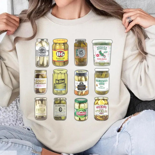 Vintage Canned Pickles Sweatshirt, Pickles Sweater