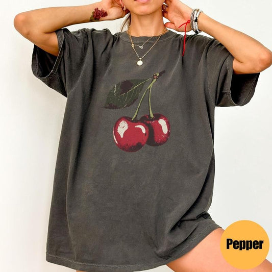 Vintage Cherry Shirt, Cherry Tee, Fruit tshirt, Summer Shirt, Food lover gift, Foodie, Cherry Lover Gift, Retro Cherry Shirt, Cherries Tee