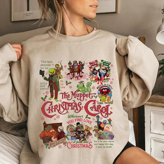 Vintage Christmas Carol Sweatshirt, Merry Christmas Shirt, Cartoon Movies T-Shirt, Gonzo And Friends Sweatshirt