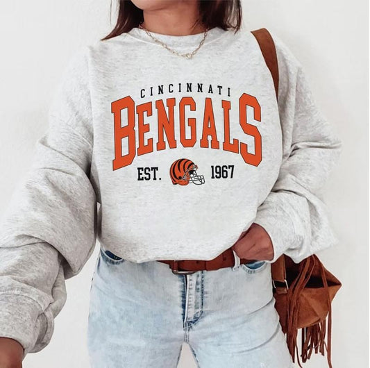 Vintage Cincinnati Football Sweatshirt, Vintage Style Cincinnati Football Sweatshirt,  Cincinnati Sweatshirt,  Sunday Football Sweatshirt