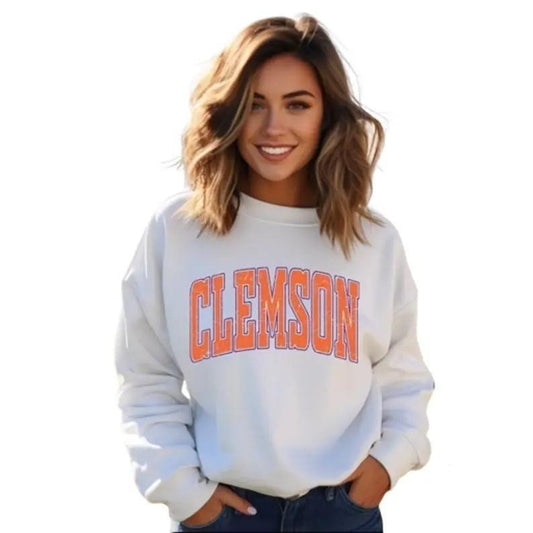 Vintage Clemson University Unisex Minimalist Tshirt, Cotton sweatshirt, hoodie for fan Fabric Womenswear