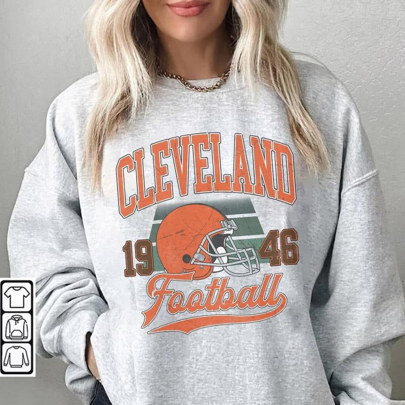 Vintage Cleveland Football Sweatshirt, Cleveland Football Crewneck, America Football Sweatshirt, Cleveland Crewneck, Football Fan Gift