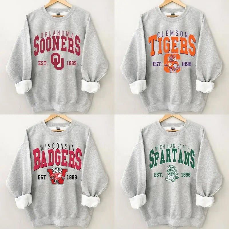 Vintage College NCAA Sweatshirt, Vintage Spiky hair fighters Teams NCAA Sweatshirt, Vintage Crewnecks Graphic Tees, Sport...