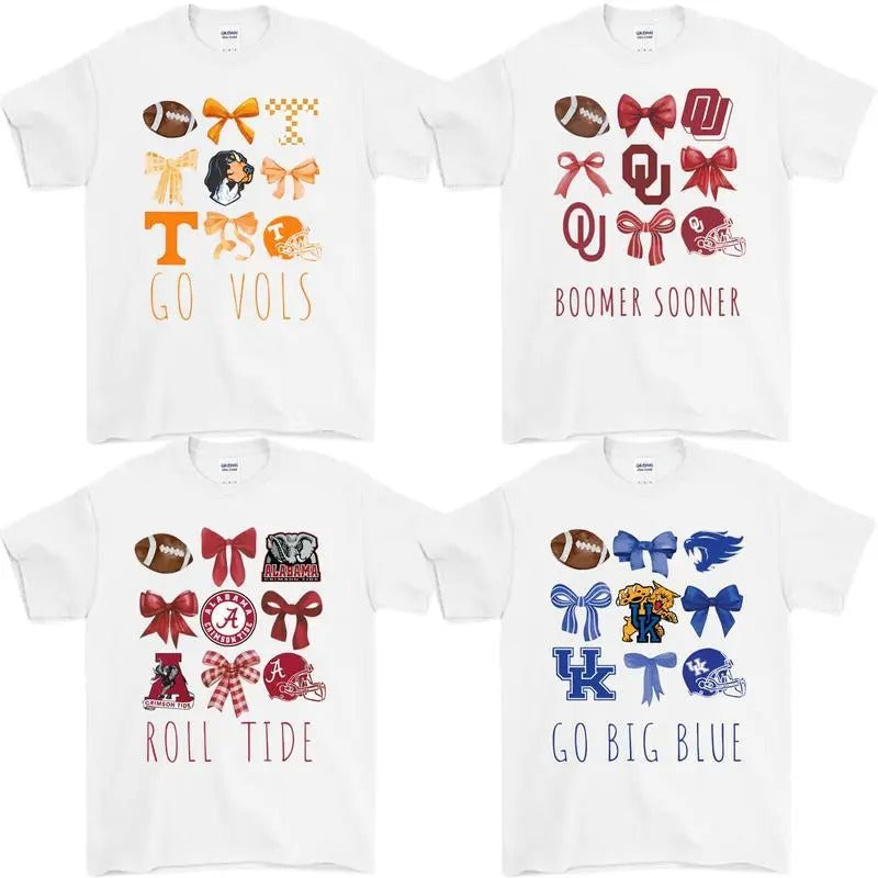 Vintage College Spiky hair fighters Bows Inspired White Crewneck Shirt, Vintage Spiky hair fighters Coquette Shirt,...