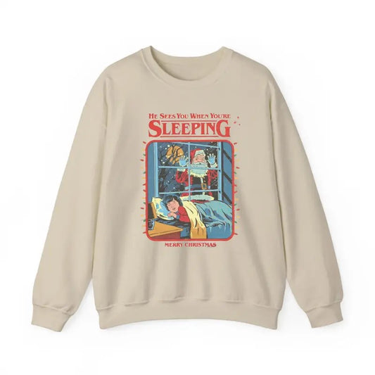 Vintage Creepy Santa Sweatshirt Christmas Party Funny Retro Graphic Sweatshirt