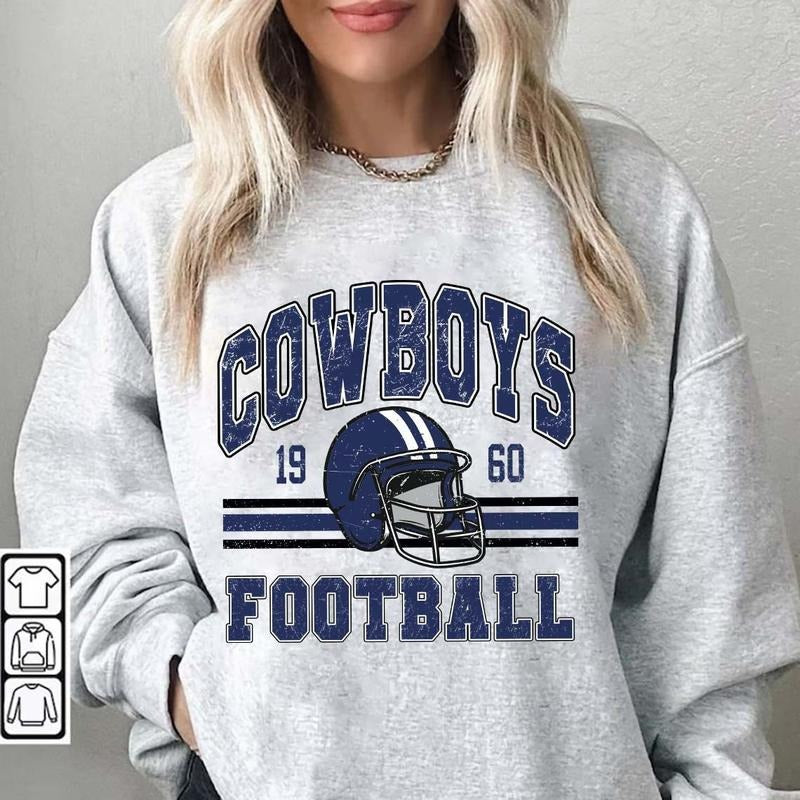Vintage Dallas Football Sweatshirt, Retro Style 90s Vintage Unisex Crewneck, Graphic Tee Gift For Football