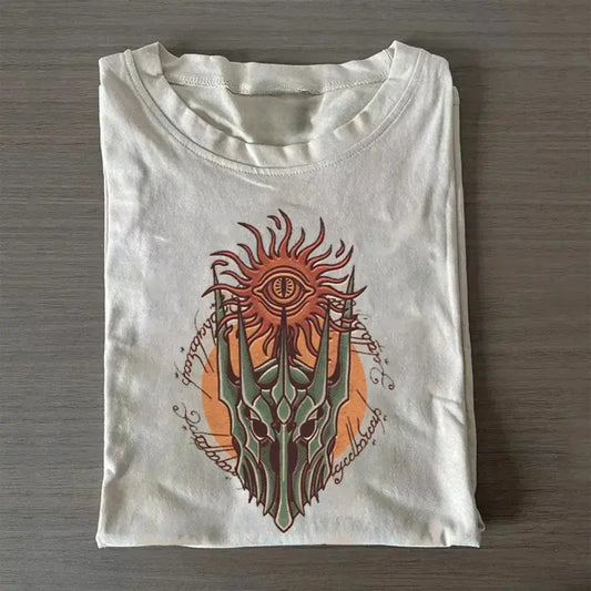 Vintage Dark Lord Sauron Graphic Tee - The Lord of The Rings Movies Shirt - LOTR Shirt - The Hobbits - Fantasy Rings for Men - Menswear, Top Hoodie Wetsuit