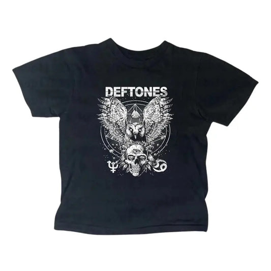 Vintage Deftones Baby Tee - Women's Y2K Style Emo Girls Punk Streetwear T-Shirt - Lady, Underwear