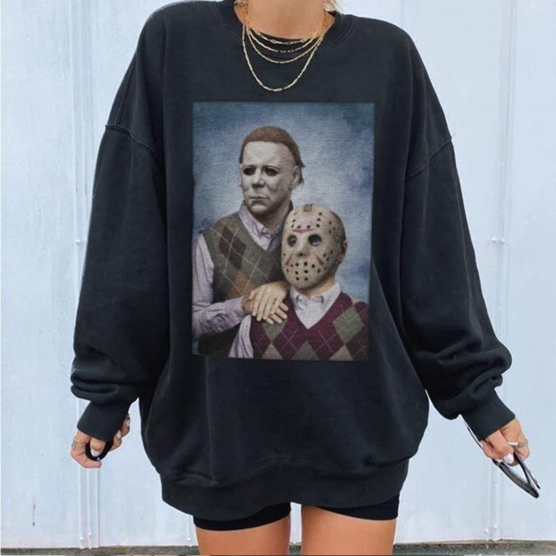 Vintage Design Halloween Ghost Face Scream Michael Myers Shirt - Sweatshirt - Hoodie | DripVista.com