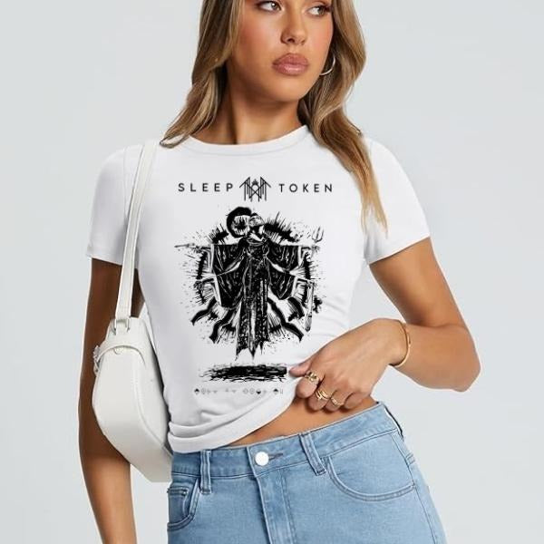 Vintage Design Limited Sleep Token The Grim Reaper Baby Tee Croptop Made Of Bella Canvas FabricGift For Rock Music Lover,...