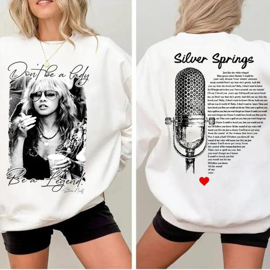 Vintage Don't Be A Lady Be A Legend 2 Side Sweatshirt, Music Concert Hoodie, Gift For Women and Man Unisex Shirts Womenswear Cotton 2025