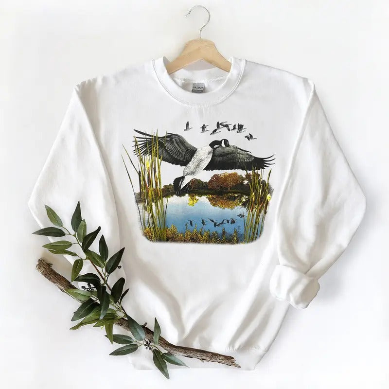 Vintage Ducks animal Hunting Unisex Tshirt, sweatshirt, hoodie Unisex Cotton Fabric Unisex | DripVista.com