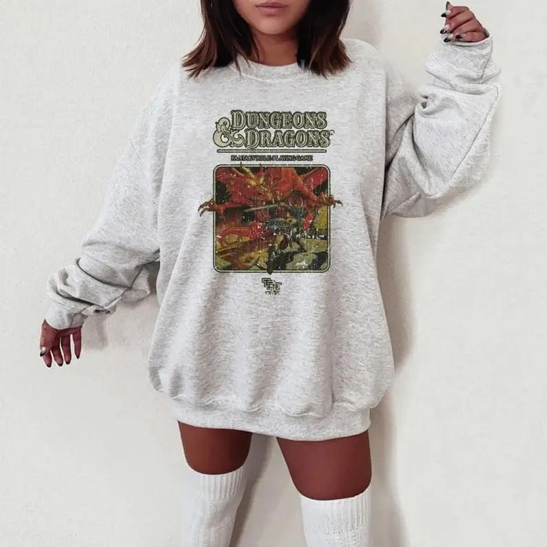 Vintage Dungeons & Dragons 1974 Sweatshirt, DnD Sweatshirt, DnD Shirt, Dungeon Master Sweatshirt Hoodie | DripVista.com