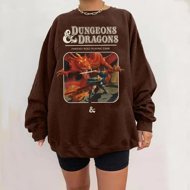 Vintage Dungeons & Dragons 1974 Sweatshirt, DnD Sweatshirt, Dungeon Master Sweatshirt Cotton Fabric T-Shirts, Hoodie