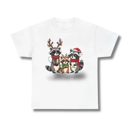 Vintage Family Matching Christmas Raccoons Santa Hat Graphic Tee, Sweatshirt, Hoodie Size S-3XL,Gift For Women Top Womenswear Underwear Humen Clothing