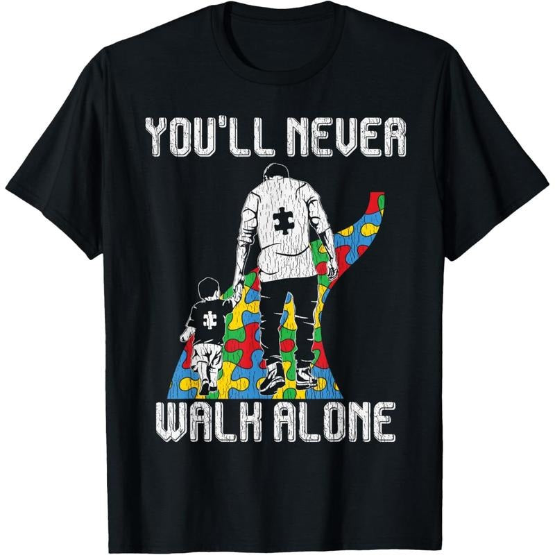 Vintage Father Son Family Autistic men Autism Awareness Dad T-Shirt Hoodie, Sweatshirt | DripVista.com