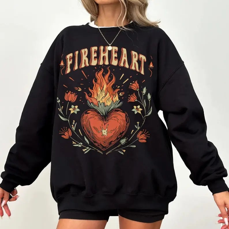 Vintage Fire-heart Sweatshirt, To Whatever End Sweatshirt, SJM quotes, Throne of Glass Sweatshirt, SJM tee, You do not...