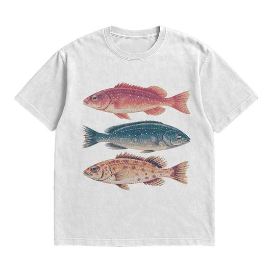 Vintage Fish Shirt Nature Lover Gift for Men Women Retro Fishing T-Shirt Outdoors Marine Biology Tee