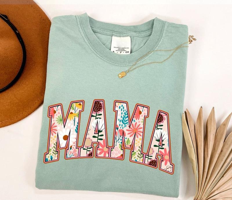 Vintage Floral Mama Shirt, Mama T-Shirt, Strong Woman Shirt, Gift For Mothers Day, Mama Tee, Mom Flower Sweatshirt,...