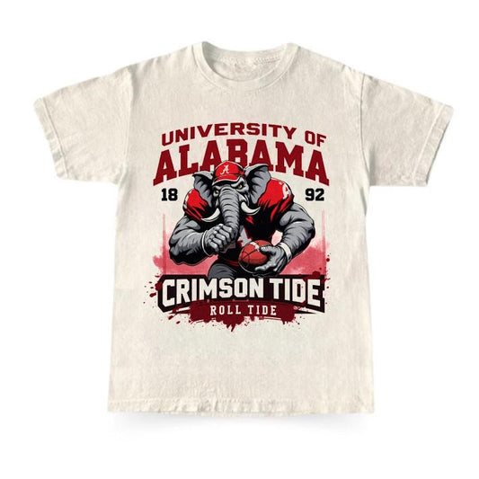 Vintage Football Alabama Crimson Tide Cotton T-Shirt Unisex Design