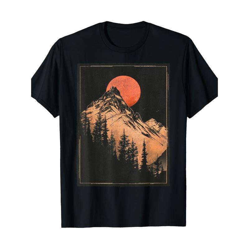 Vintage Forest Trees Outdoor Nature Vintage Graphic Clothing T-shirt -100% cotton Made in USA