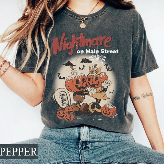 Vintage Friends Nightmare on Main Street T-shirt, Halloween Ghost, Not So Scary Halloween Party shirt, Halloween Matching