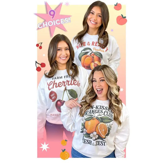 Vintage Fruit Graphic Sweatshirt Tik Tok