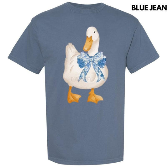 Vintage Goose Blue Bow Comfort Colors T-Shirt