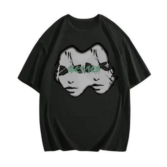 Vintage Goth Men's Letter And Faces Graphic Tee, Sweatshirt, Hoodie Gift For Women Top Womenswear Underwear Cotton Polyester T-Shirt