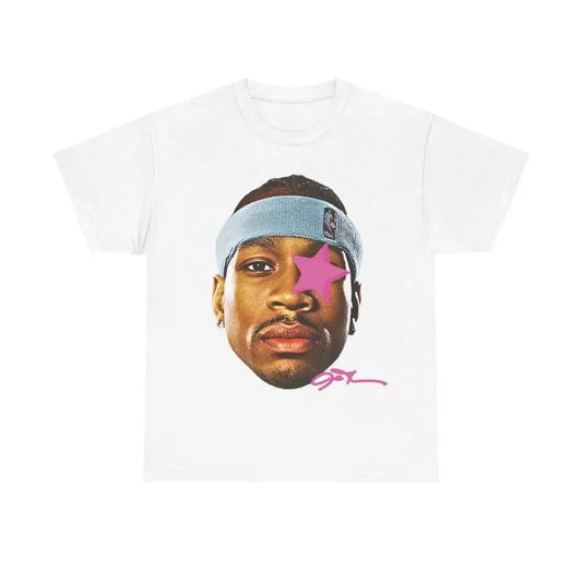 Vintage Graphic T-shirt Heavy Cotton Tee Basketball Sreetwear 90s Styled Ai Shirt Hiphop Vibes Y2K Aesthetic Throwback Classic Casual Menswear Retro Top Comfy Day Oversized Smooth Underwear Man