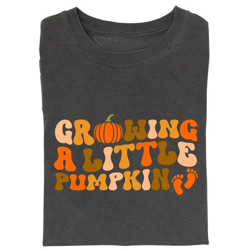 Vintage Growing A Little Pumpkin Graphic Tee, Pregnancy Announcement Gifts, ThanksGiving Shirt, Fall Season, Pumpkin Season, Pregnancy ThanksGiving Shirt, ThanksGiving Gifts
