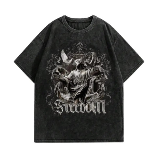 Vintage Grunge Punk Retro Distressed Snow Flake & Letter Graphic Tee, Sweatshirt, Hoodie Gift For Women Top Womenswear Underwear Cotton Polyester