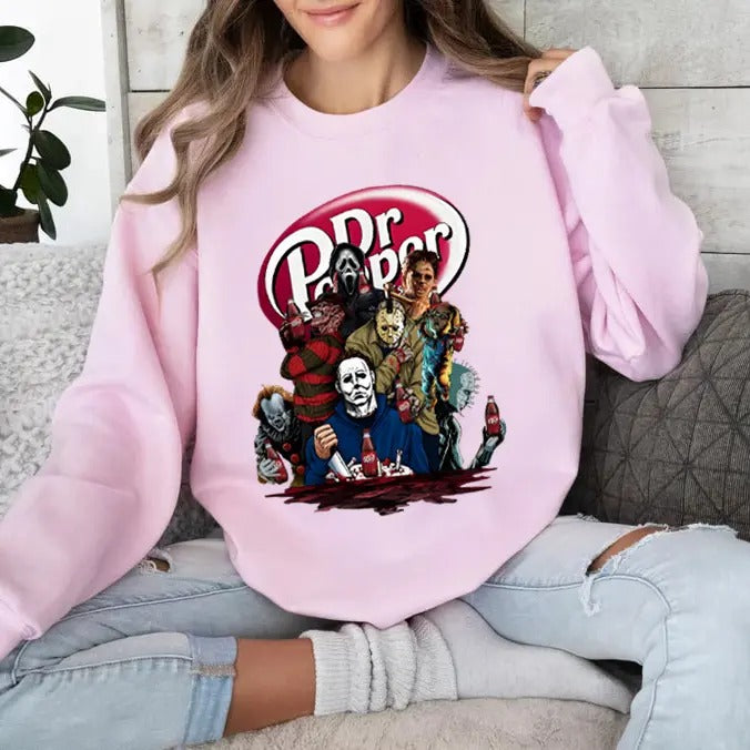 Vintage Halloween Character Movie Dr Pepper Shirt, Dr Pepper Lover T-shirt, Trendy Sweatshirt, Halloween Day Gift Shirts,...