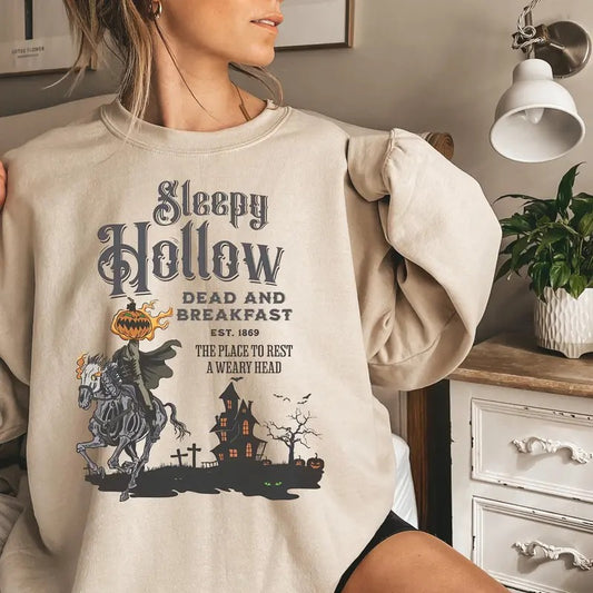 Vintage Halloween Scary Sweatshirt Sleepy Hollow Sweatshirt Headless Horseman Sweatshirt Halloween Horror Sweatshirtstyle{n002}2