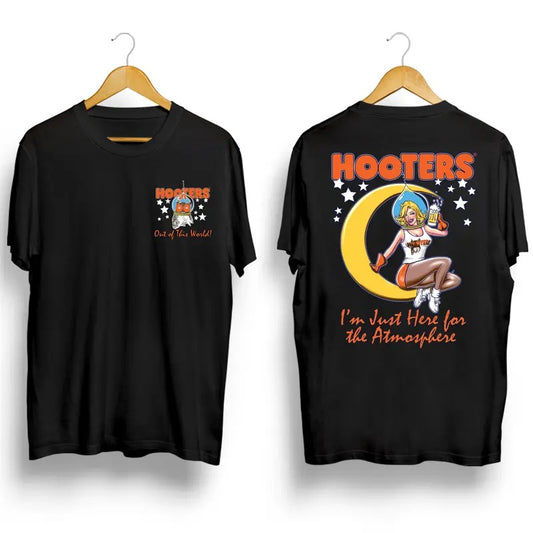 Vintage Hooters Moon Here for the Atmosphere T Shi_692 - Unisex And Inclusive - Multiple Colorways - Full Size Range