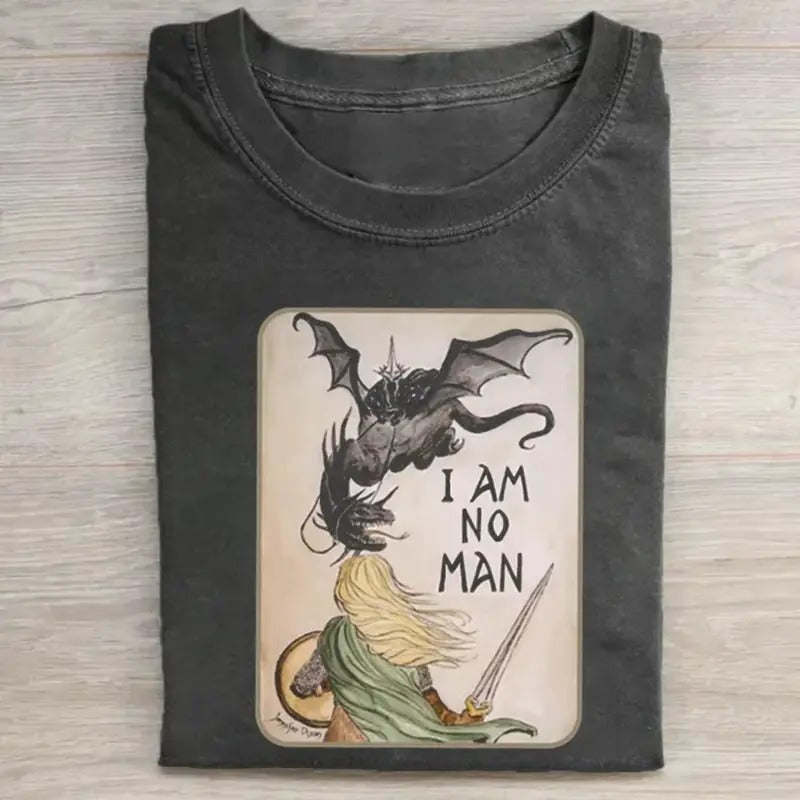 Vintage I Am No Man Graphic Tee - The Return of The King Shirt - The Lord of the Rings Movie Shirt - JRRTolkien - Middle...