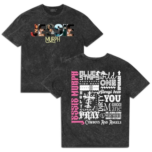 Vintage Jessie Murphh Merch Wash Tee, Worldwide Hysteriaa Tour 2025 Shirt, Sad Girl Concert Tshirt, Gift For Fan, Unisex Retro Wash Shirt, Premium Washed Cotton Top country music design t-shirt