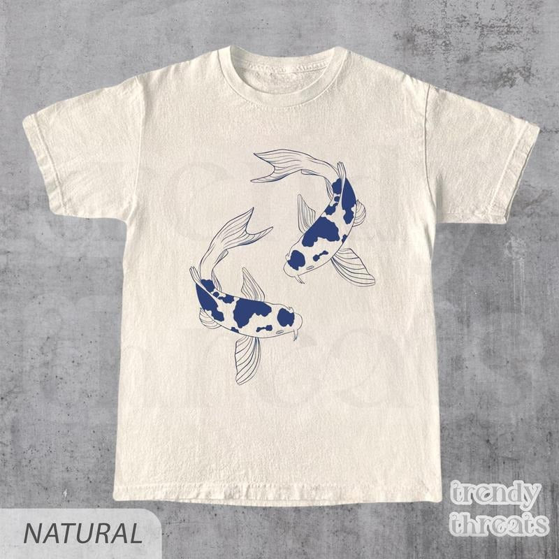 Vintage Koi T-Shirt, Retro 90s Tattoo Koi Shirt, Japanese T-Shirt, Gift for Koi Lovers, Koi, Fish Shirt