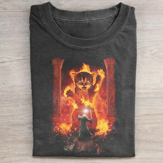Vintage LOTR You Shall Not Pass Gandalf Graphic Tee -  The Lord of The Rings Movie Shirt - The Hobbits - Middle Earth - J.R.R. Tolkien Menswear Top