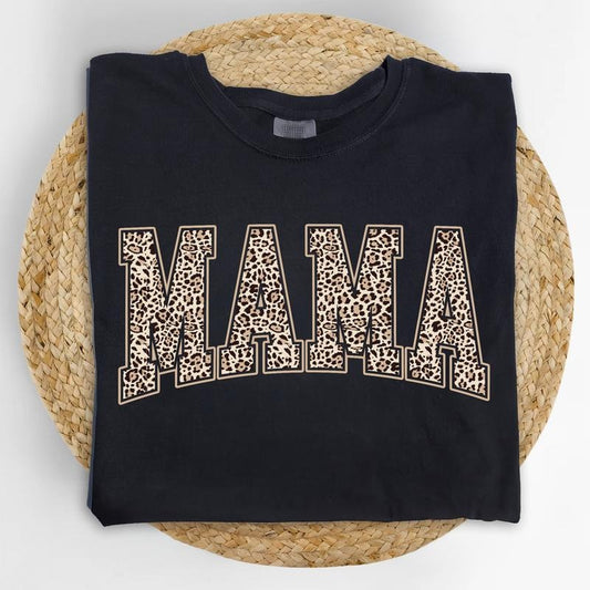 Vintage Mama Comfort Colors Shirt, Leopard Mama T-shirt, Varsity Retro Mama Graphic Tee, Motherhood Outfits, Womenswear, Mother's Day Gifts