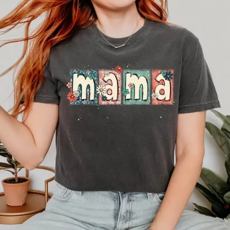 Vintage Mama T-Shirt, Floral Mama Shirt, Boho Mama Shirt, Mother's Day Gift, Mama Shirt, Mom Gift, Unisex Tshirt Gift For Man And Women Top Womenswear