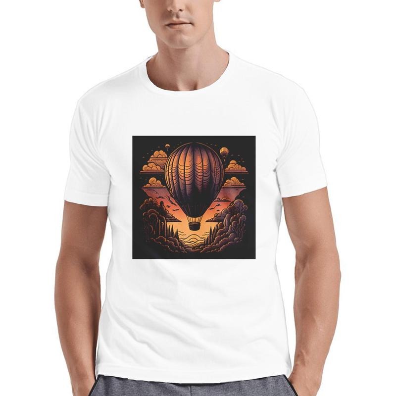 Vintage Men's Fashion Trend Round Neck Casual Letter Print T-shirt Made in USA