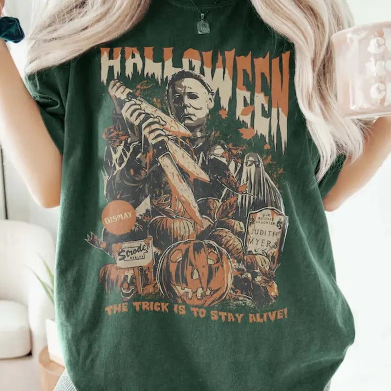 Vintage Michael Myers Halloween Shirt, Horror Movie Shirt, Myers Thriller Friday the 13th Horror Shirt, Retro Halloween...