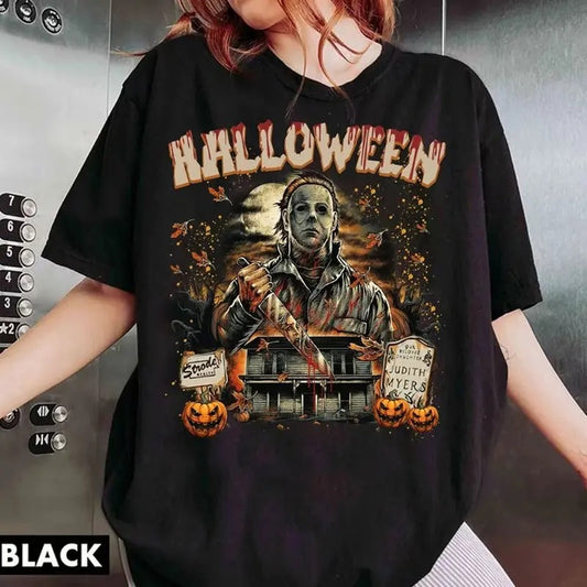 Vintage Michael Myers Halloween T-shirts, Halloween Horror Movie Shirt, K1ller Character Halloween T-shirt for men and women Top Womenswear
