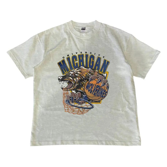 Vintage Michigan Wolverines T-Shirt, MW Unisex Shirt Menswear Top