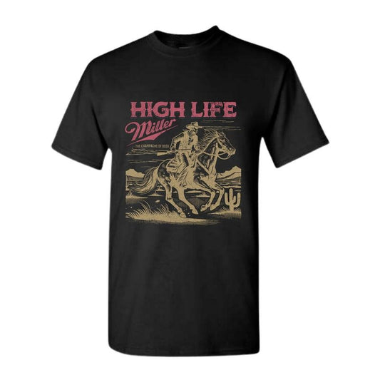 Vintage Miller High Life T-shirt Mens and Womens Short Sleeve T-Shirt (S-4XL), t-shirt for summer, t-shirts for men, Full Color, Full Size