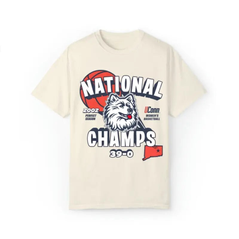 Vintage NCAA National Champs 2002 UConn Huskies T Shirt Top Classic Menswear Hoodie, Sweatshirt | DripVista.com