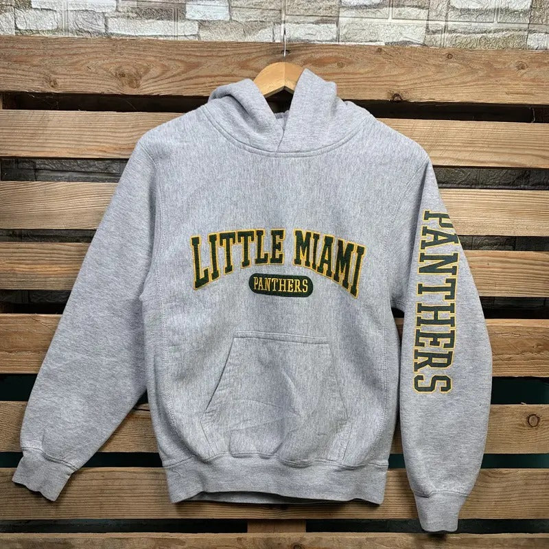 Vintage Ncaa Little Miami Panthers Hoodie Little Miami Hooded Sweater Little Miami Pullover Hoodie Little Miami Panthers Embroidery Logo