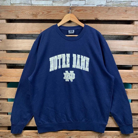 Vintage Ncaa Notre Dame Irish Fighting Sweatshirt Notre Dame Pullover Sweater Notre Dame Crewneck Jumper Notre Dame Embroidery Logo